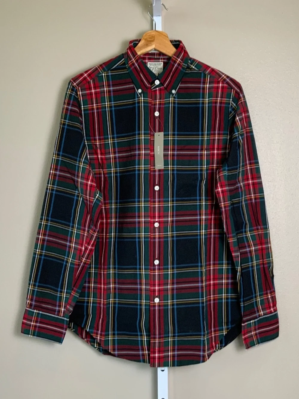 J. Crew Classic Stretch Secret Wash Stewart Tartan Organic Cotton Oxford Shirt
